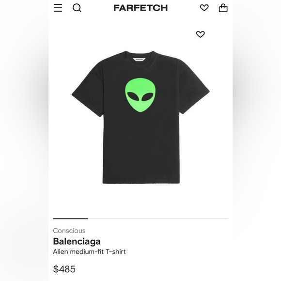 EUC Men’s Medium/Women’ Large Balenciaga Oversized Alien Crewneck Tee In Black - Picture 3 of 13